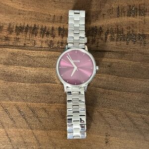 Silver women’s The Kensington Nixon watch with purple face